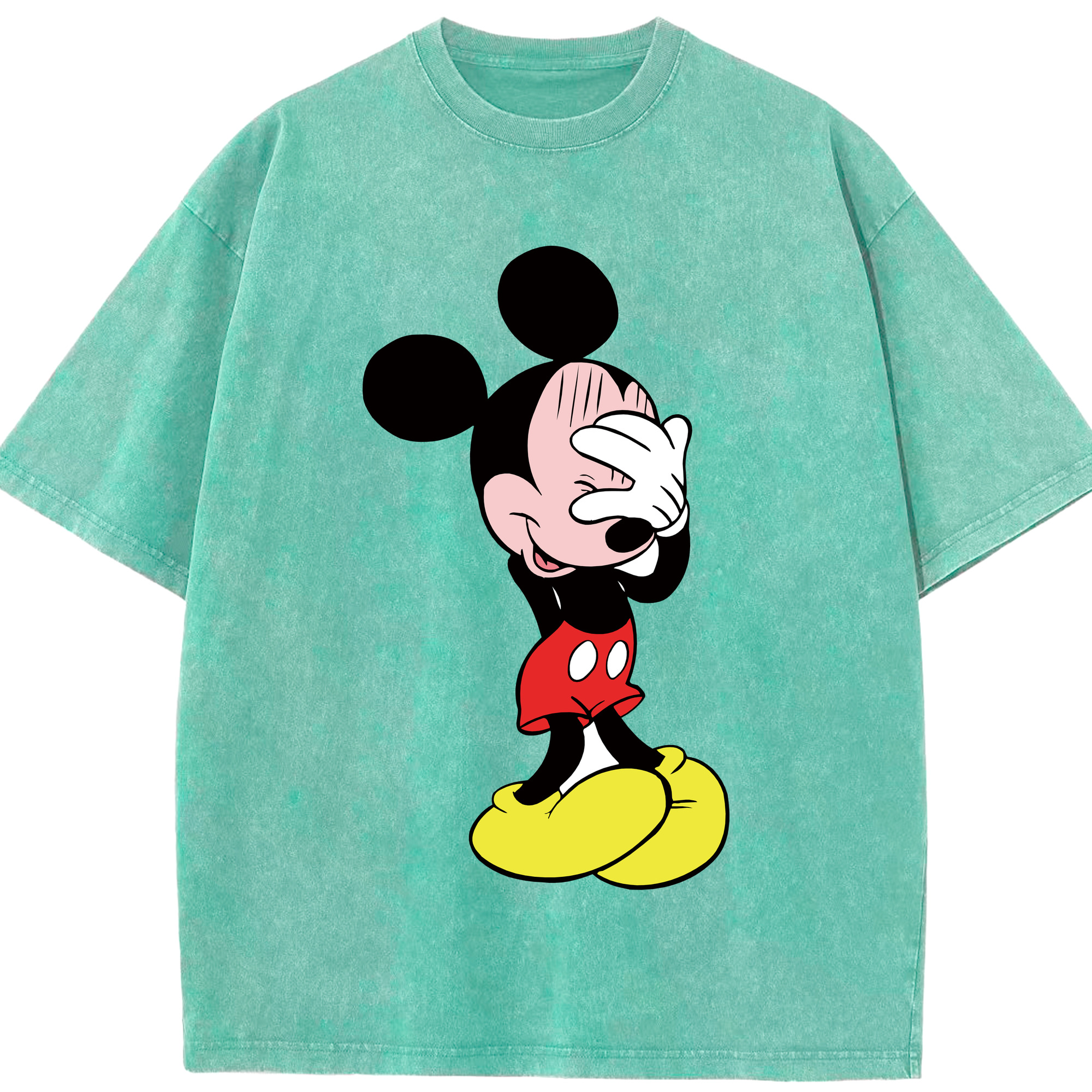 （画像用） ミッキーマウス Mickey Mouse 綿100% ヴィンテージ風 半袖Tシャツ（フロントプリント）